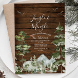 Invitation Rusti Wood Winter Animal Jingle & Mingle Forest<br><div class="desc">White Wooland Animal Jingle & Mingle Forest Party Invitation parfaite pour votre fête de Noël! Invitation à tous à une fête de Noël avec cette élégante invitation de vacances rustiques.</div>