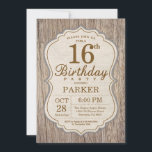 Invitation Rustic 16th Birthday Invite Wood<br><div class="desc">Rustic 16th Birthday Invite Wood Background. Soirée Adult Birthday. On invite Birthday Bash. 13th 16th 18th 20th 20th 20st 30th 40th 50th 60th 70th 80th 90th 100th,  Any age. For further customization,  please click the "Customize it" button and use our design tool to modify this template.</div>