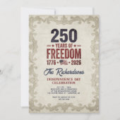 Invitation Rustic 250th Anniversary Independence Day (Devant)