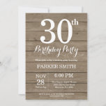 Invitation Rustic 30th Birthday Invite<br><div class="desc">Rustic 30th Birthday Invite. Rustic Wood Background. Vintage Retro Birthday. Adult Birthday. Men or Women Bday Invite. 13th 15th 16th 18th 20th 20st 30th 40th 50th 60th 70th 80th 90th 100th, Any age. For further customization, please click the "Customize it" button and use our design tool to modify this template....</div>