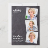 Invitation Rustic 3 Photos Célébration De La Vie En Mémorial (Devant)