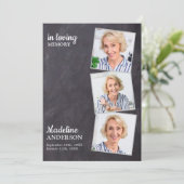 Invitation Rustic 3 Photos Célébration De La Vie En Mémorial (Debout devant)