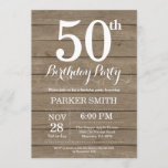 Invitation Rustic 50th Birthday<br><div class="desc">Rustic 50th Birthday Invitation. Arrière - plan en bois rustique. Anniversaire Vintage de Retro. Anniversaire adulte. Hommes ou femmes Anniversaire Invitation. 13e 15e 16e 18e 20e 21e 30e 40e 50e 60e 70e 80e 90e 100e, n'importe quel âge. Pour plus de personnalisation, cliquez sur le bouton "Customiser" et utilisez notre outil...</div>