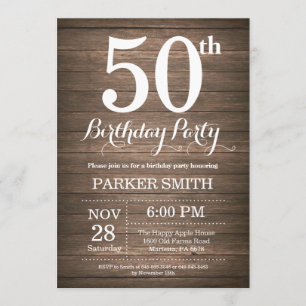 Invitation Rustic 50th Birthday
