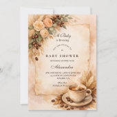 Invitation Rustic A Baby Is Brewing Coffee Baby Shower (Devant)