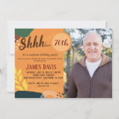 Invitation Rustic Adult Surprise 70e Anniversaire Photo (Devant)