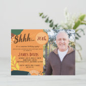 Invitation Rustic Adult Surprise 70e Anniversaire Photo (Debout devant)