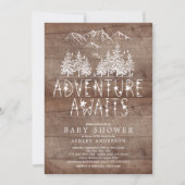 Invitation Rustic Adventure attend le baby shower Garçon (Devant)