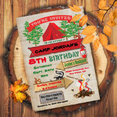 Invitation Rustic Adventure Camping Anniversaire Fête Invitat
