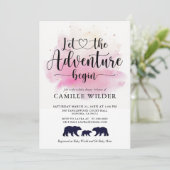 Invitation Rustic Adventure Commence L'Aquarelle Des Ours (Debout devant)