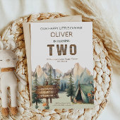 Invitation Rustic Adventure Happy Camper Deuxième Anniversair