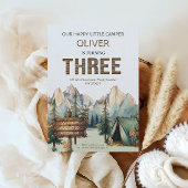 Invitation Rustic Adventure Happy Camper Troisième Anniversai