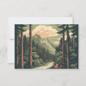 Invitation Rustic Adventure Mountain Forest Détails du Mariag (Dos)