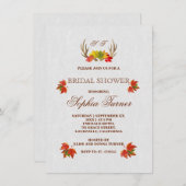 Invitation Rustic Antlers Automne Boho nuptiale de douche Inv (Devant / Derrière)
