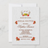 Invitation Rustic Antlers Automne Boho nuptiale de douche Inv (Devant)