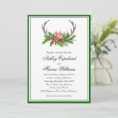 Invitation Rustic Antlers et Cardinal Mariage (Debout devant)