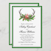 Invitation Rustic Antlers et Cardinal Mariage (Devant / Derrière)