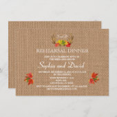Invitation Rustic Antlers Fall Boho Mariage RÉPÉTITION DÎNER (Devant / Derrière)