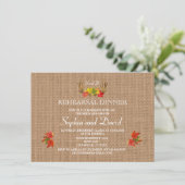 Invitation Rustic Antlers Fall Boho Mariage RÉPÉTITION DÎNER (Debout devant)