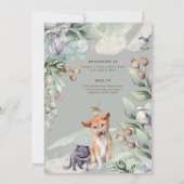 Invitation Rustic Australian Animaux Baby shower Par Courrier (Dos)