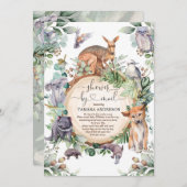 Invitation Rustic Australian Animaux Baby shower Par Courrier (Devant / Derrière)