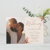 Invitation Rustic Automne Automne Floral Mariage photo (Debout devant)