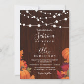 Invitation Rustic Automne Botanique Bouquet Mariage (Devant)