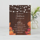 Invitation Rustic Automne Botanique Bouquet Mariage (Debout devant)