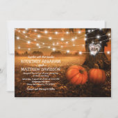 Invitation Rustic Automne Citrouille Mariage Woodland (Devant)