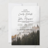 Invitation ©Rustic Automne Forêt Pin Forêt Mariage photo (Devant)