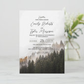 Invitation ©Rustic Automne Forêt Pin Forêt Mariage photo (Debout devant)
