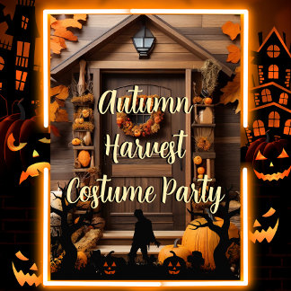 Invitation Rustic Automne Harvest Farmhouse Costume Party