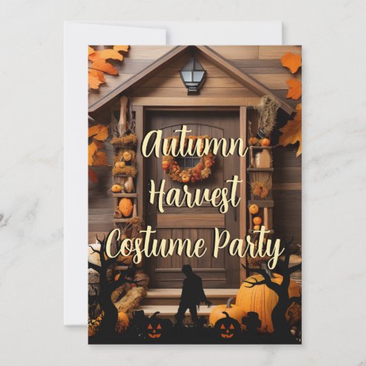 Invitation Rustic Automne Harvest Farmhouse Costume Party (Devant)