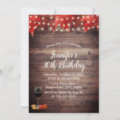 Invitation Rustic Automne laisse le vin 30e anniversaire (Devant)