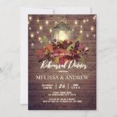 Invitation Rustic Automne laisse String Light Rehearer Dîner (Devant)