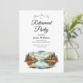 Invitation Rustic Automne Lakeside Forest Retirement Party (Debout devant)