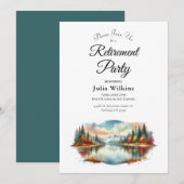 Invitation Rustic Automne Lakeside Forest Retirement Party (Devant / Derrière)