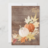 Invitation Rustic Automne quitte la Fête des mariées de serre (Dos)