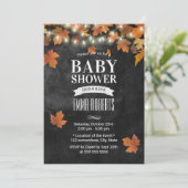 Invitation Rustic Automne quitte le Baby shower de tableau no (Debout devant)