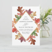 Invitation Rustic Automne quitte Mariage de automne (Debout devant)
