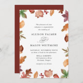 Invitation Rustic Automne quitte Mariage de automne (Devant / Derrière)