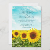 Invitation Rustic Automne Tournesol Mariage Pays Champ (Devant)
