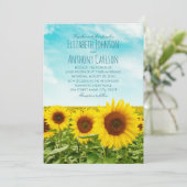 Invitation Rustic Automne Tournesol Mariage Pays Champ (Debout devant)