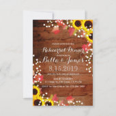 Invitation Rustic Automne Tournesol Répétition Dîner Invitati (Devant)