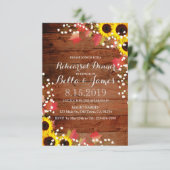Invitation Rustic Automne Tournesol Répétition Dîner Invitati (Debout devant)