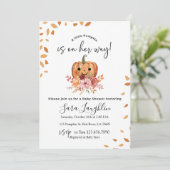 Invitation Rustic Autumn Citrouille Baby shower d'automne (Debout devant)