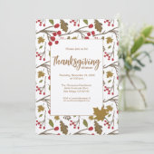Invitation Rustic Autumn Feuilles feuillage Thanksgiving Dîne (Debout devant)