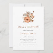 Invitation Rustic Autumn Florals Wedding Evening Party  (Devant)