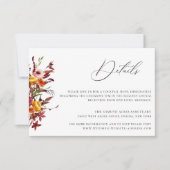 Invitation Rustic Autumn Foliage Floral Détails du Mariage (Devant)