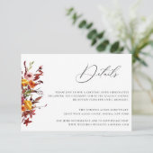 Invitation Rustic Autumn Foliage Floral Détails du Mariage (Debout devant)